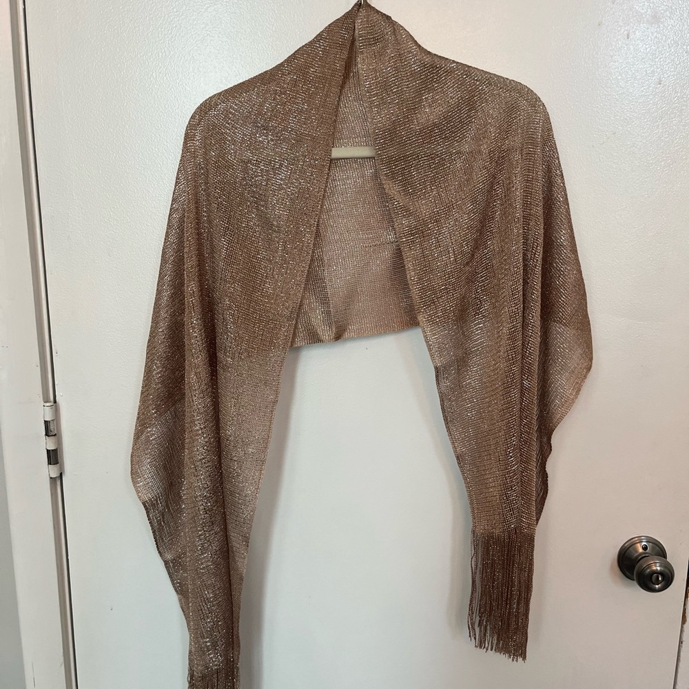 Gold shawl/wrap with fringe